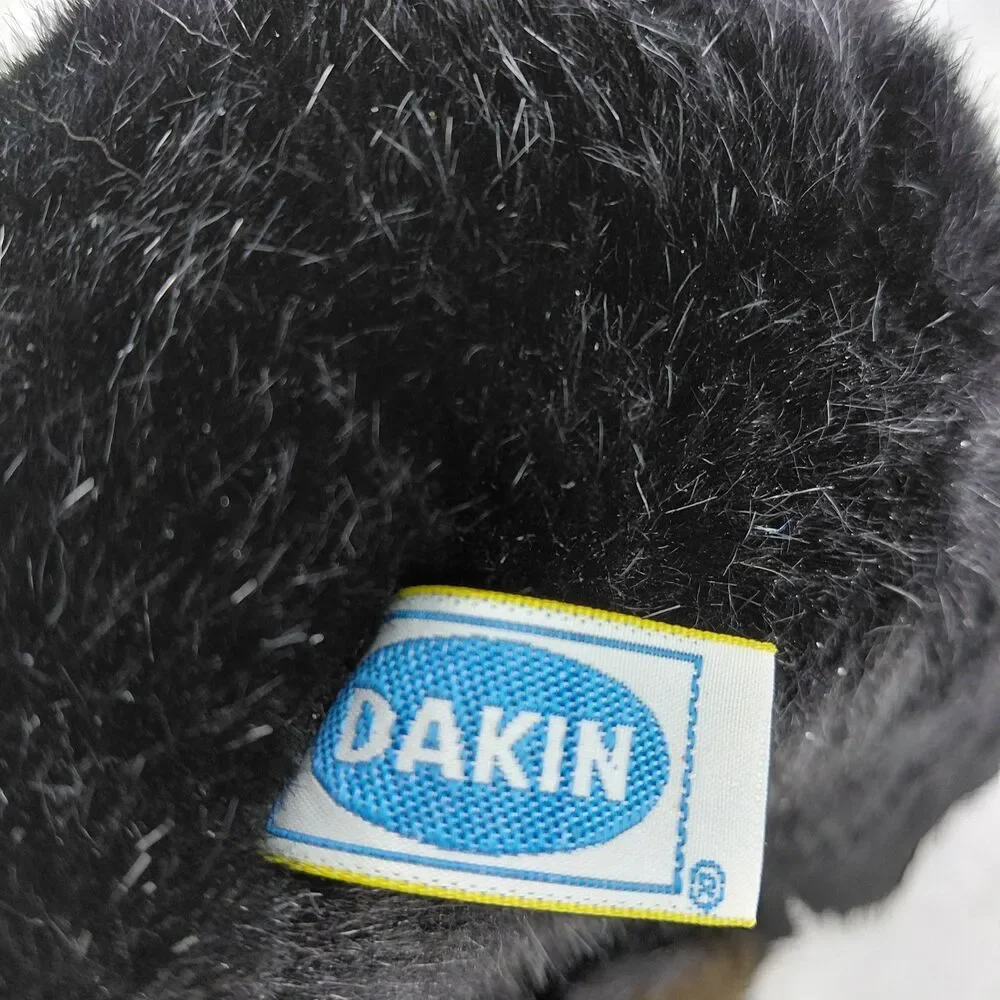 Dakin Puppy Dog Black Labrador Plush Pink Tongue Stuffed Animal Tag 1985